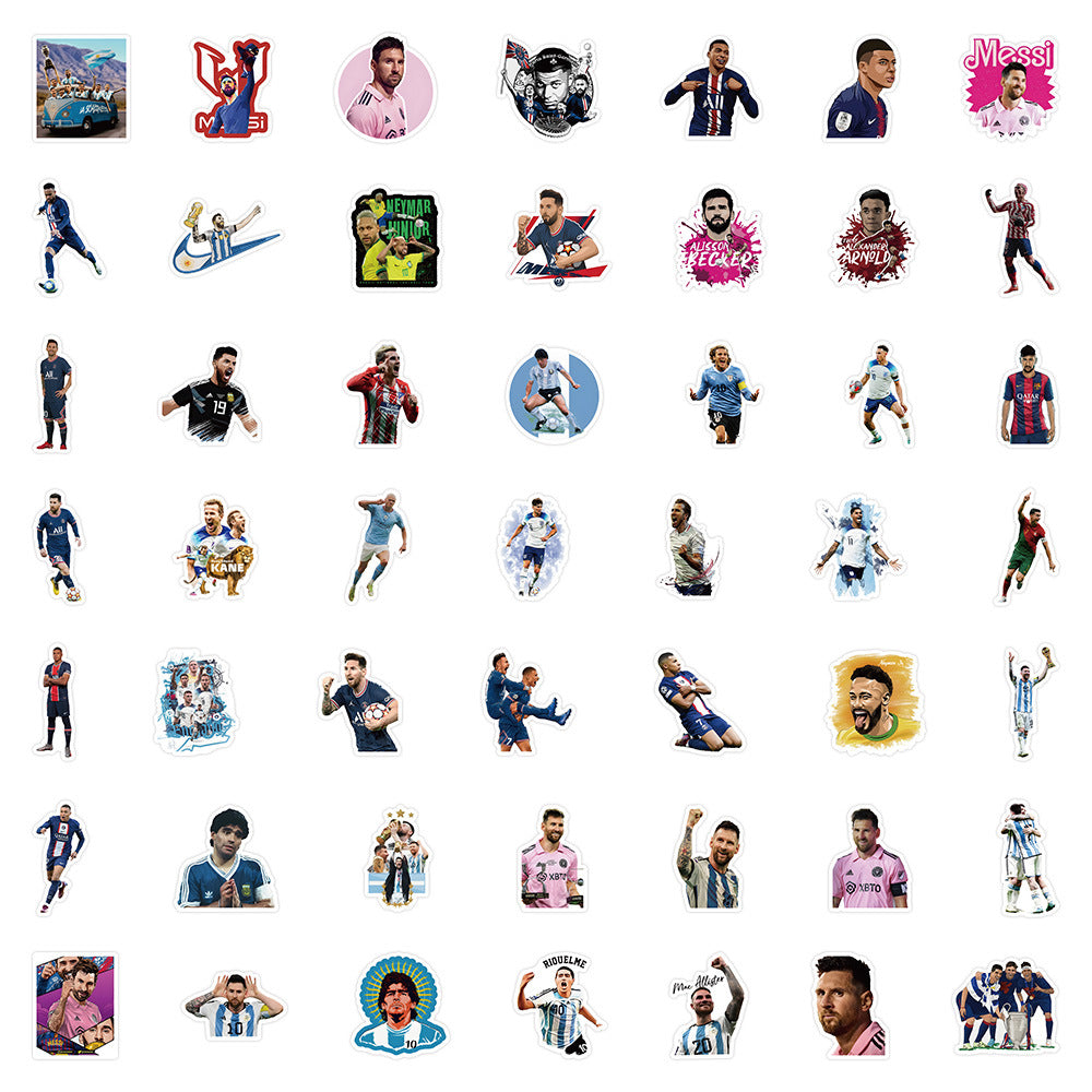 Football Stars Graffiti Stickers – 52 Pcs Set