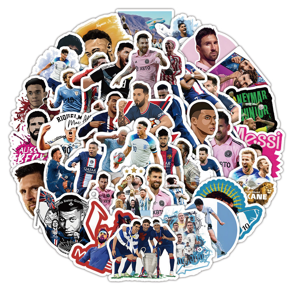 Football Stars Graffiti Stickers – 52 Pcs Set