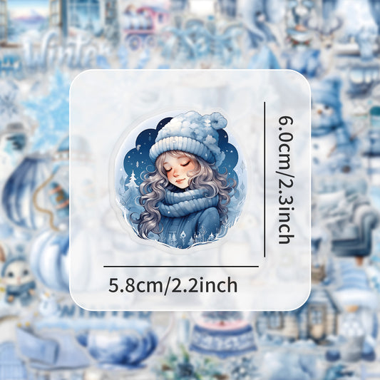 Watercolor winter stickers 50 Pcs
